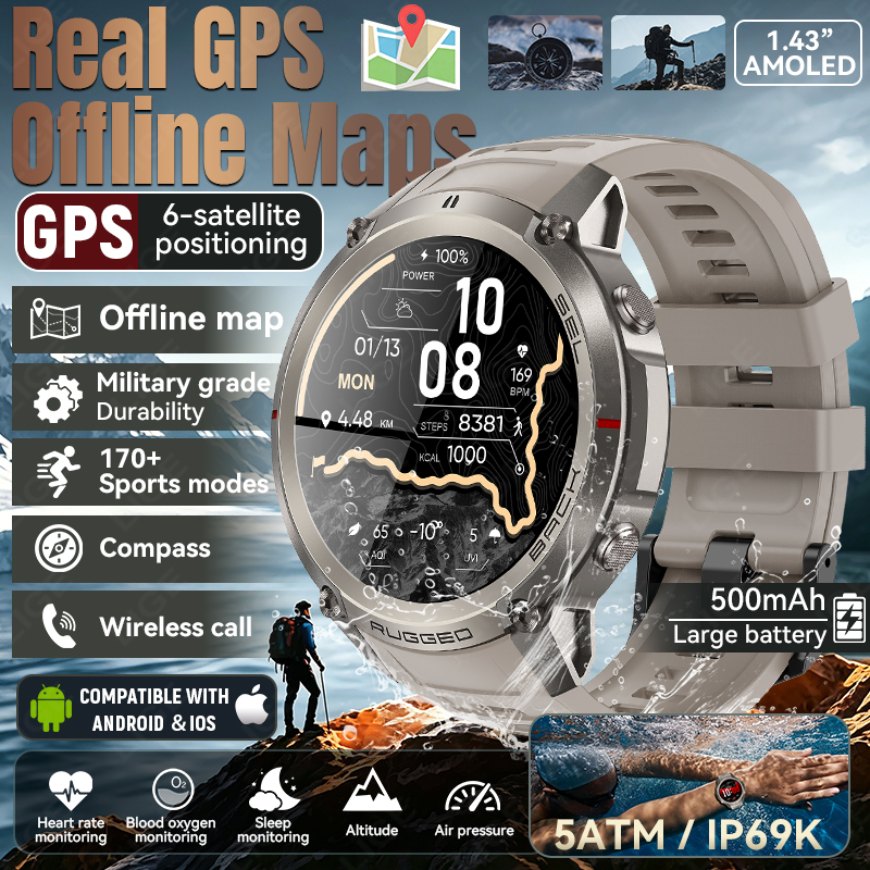 Korean Men Lifestyle - Smartwatch Sportivo da Uomo con GPS