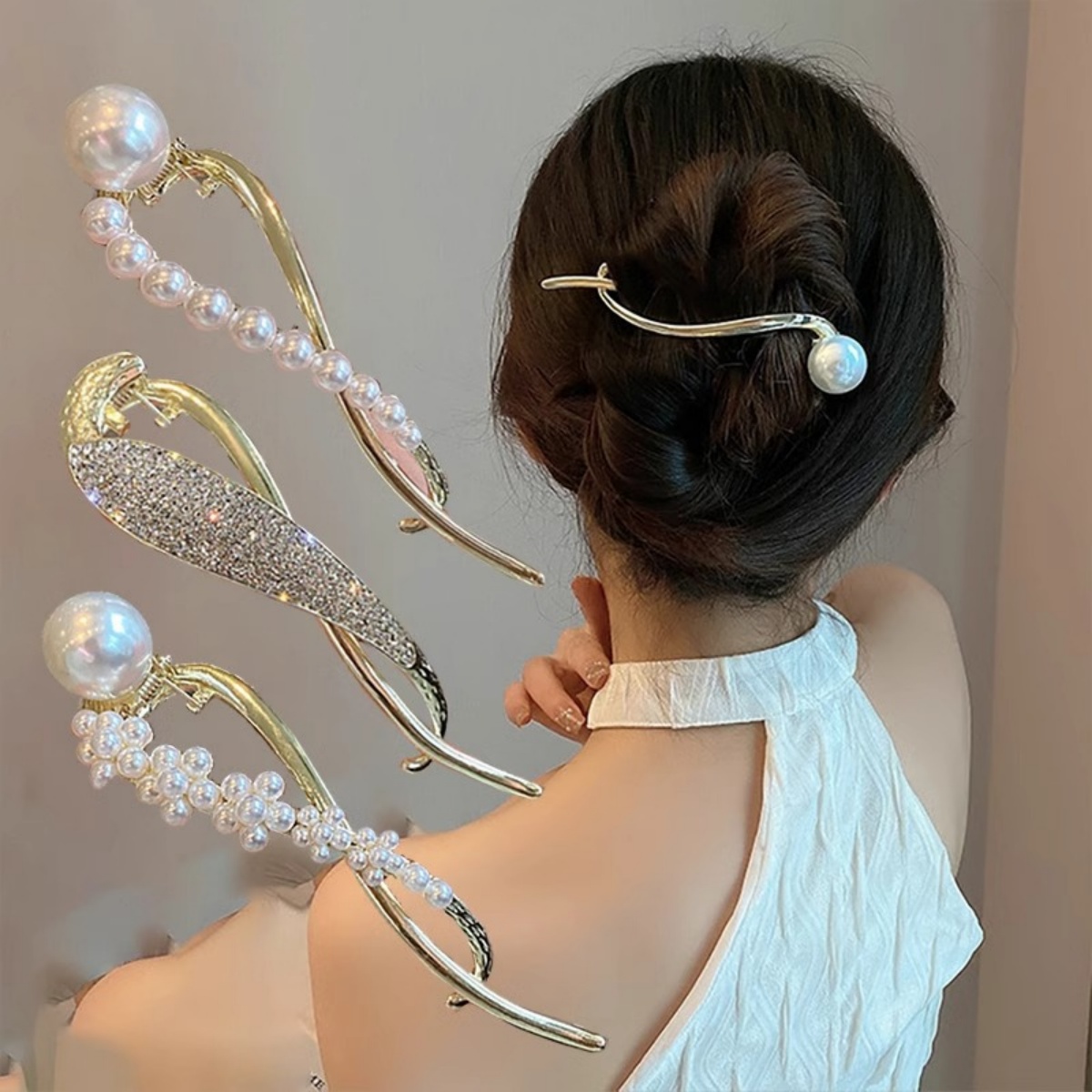 Lifestyle Of Korean - Elegante fermaglio per capelli con perle