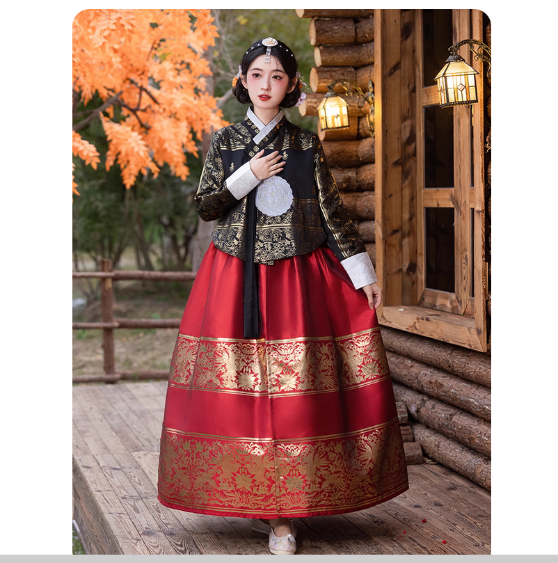 Korean Women Lifestyle - Temperamento Hanbok retrò in stile etnico