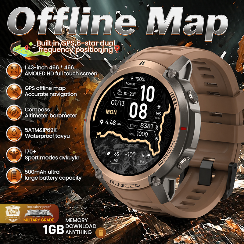 Lifestyle Of Korean - Smartwatch Sportivo da Esterno con Batteria