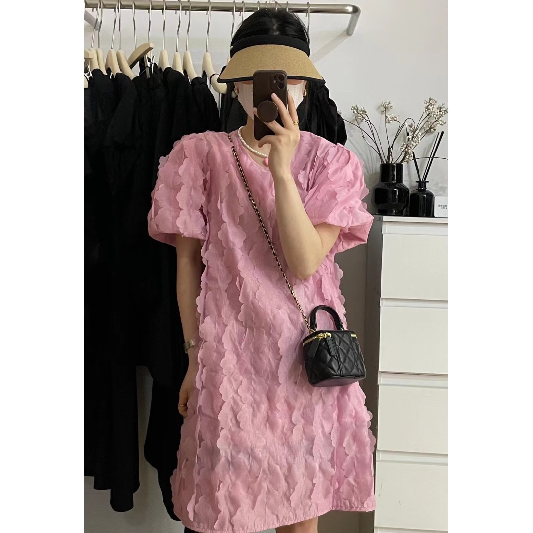 Lifestyle Of Korean - Abito Floreale con Maniche a Bolla